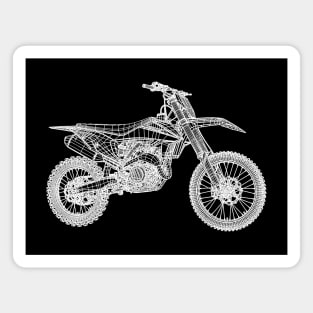 White 450 SX-F Motorcycles Blueprint Sketch Art Magnet